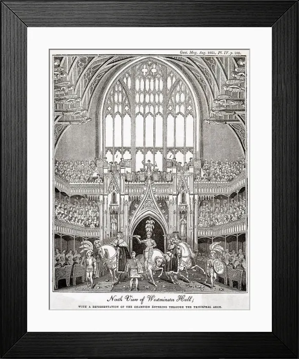 Framed Print : Champion entering Westminster Hall, coronation 1821 Framed Print : Champion entering Westminster Hall, coronation 1821