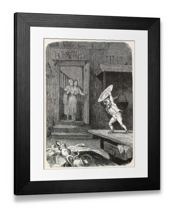 Framed Print : A nisfen - a noisy spirit that disturbs Norwegian households unless placated with bowls of milk and so on Date: 1879 Framed Print : A nisfen - a noisy spirit that disturbs Norwegian households unless placated with bowls of milk and so on Date: 1879