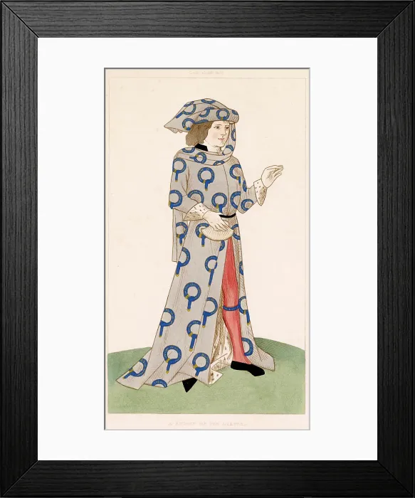 Framed Print : A knight of the Garter in the costume worn during medieval times. Date: circa 1470 Framed Print : A knight of the Garter in the costume worn during medieval times. Date: circa 1470