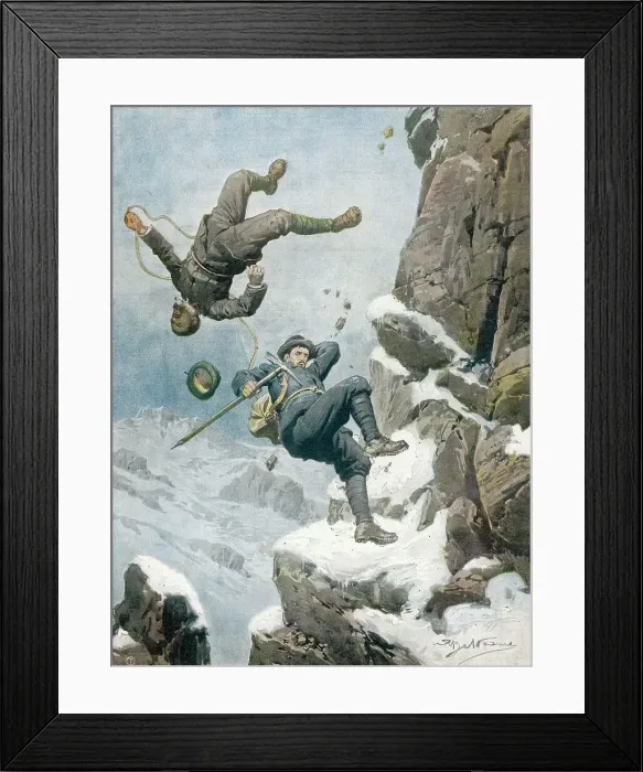 Framed Print : TWO CLIMBERS DIE IN ALPS Framed Print : TWO CLIMBERS DIE IN ALPS