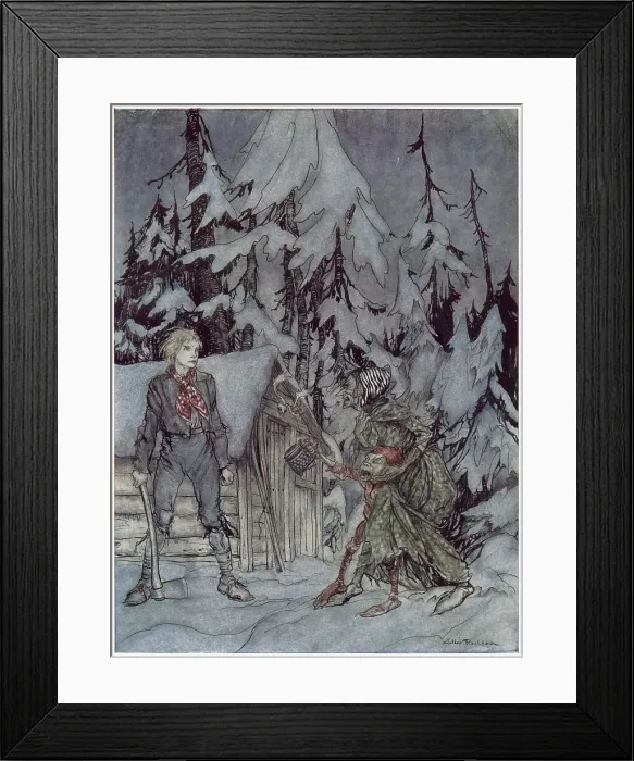 Framed Print : Peer Gynt encounters the TROLL-WITCH who accuses him of being her former lover and the father of her troll-child