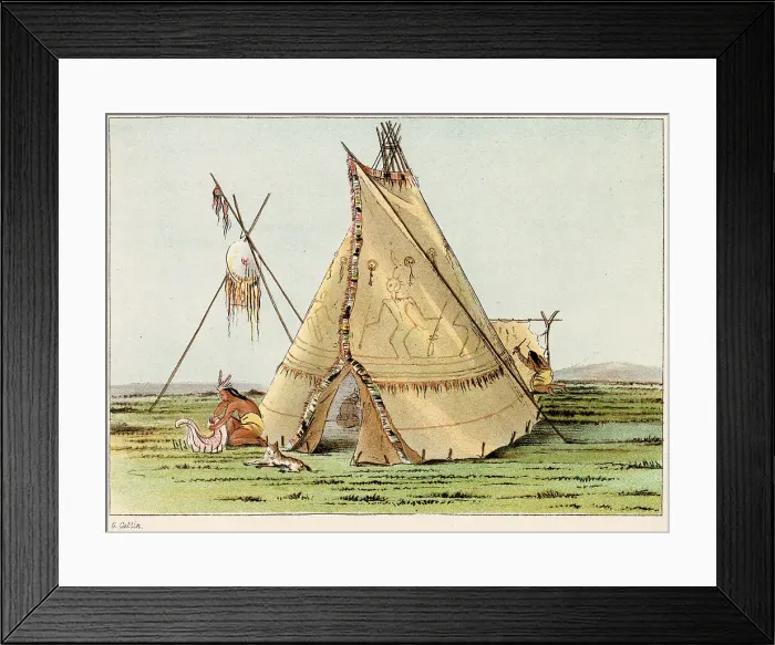 Framed Print : A teepee. Date: circa 1830 Framed Print : A teepee. Date: circa 1830