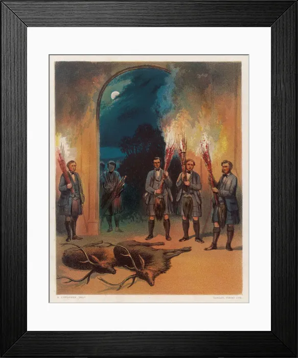 Framed Print : HUNTING AT BALMORAL 19C Framed Print : HUNTING AT BALMORAL 19C