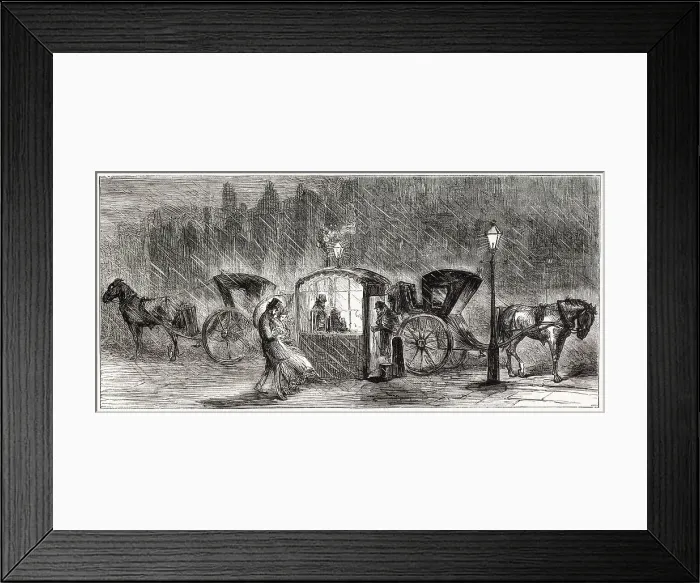 Framed Print : Sheltered Cabmen 1870 Framed Print : Sheltered Cabmen 1870
