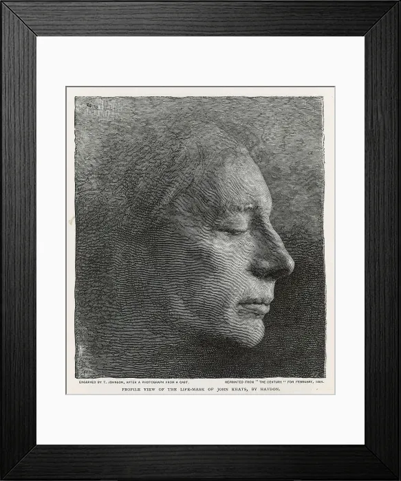 Framed Print : John Keats - Life Mask Framed Print : John Keats - Life Mask