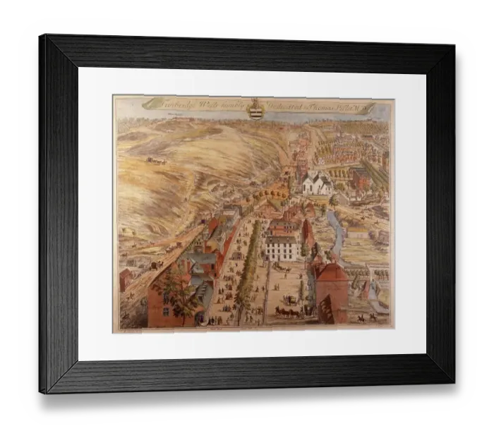 Framed Print : Tunbridge Wells, Kent: an aerial view Date: 1719 Framed Print : Tunbridge Wells, Kent: an aerial view Date: 1719