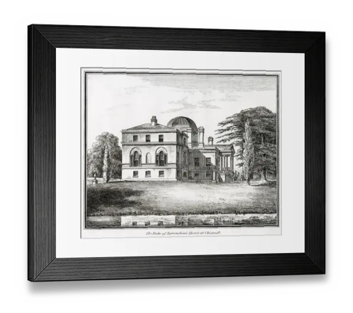 Framed Print : Side view of the house from the garden Date: 1795 Framed Print : Side view of the house from the garden Date: 1795