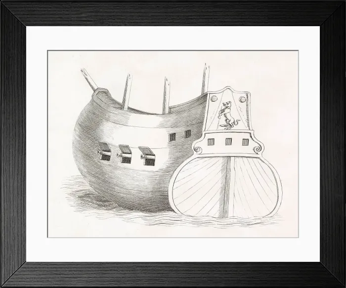 Framed Print : The hull of a Venetian galleon Date: 1564 Framed Print : The hull of a Venetian galleon Date: 1564