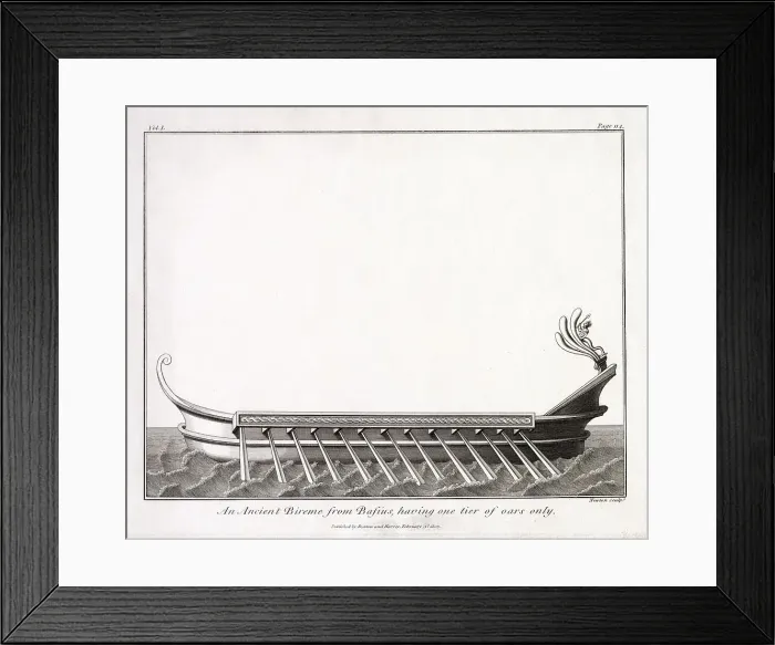 Framed Print : A bireme from Bafius (Basius?) with a single tier of oars visible Framed Print : A bireme from Bafius (Basius?) with a single tier of oars visible