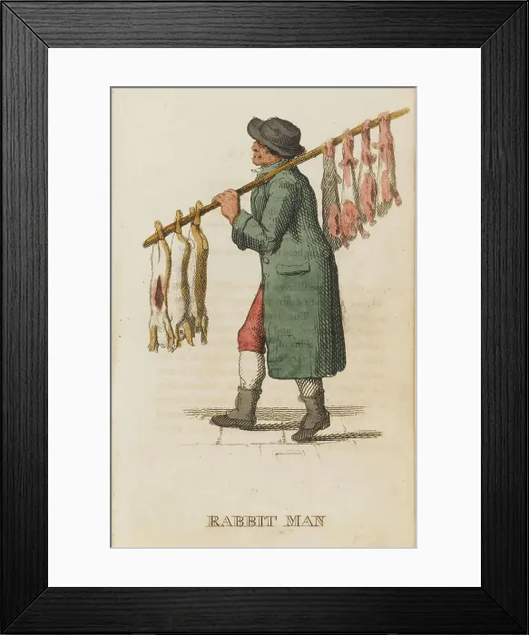 Framed Print : RABBIT MAN SELLS RABBITS Framed Print : RABBIT MAN SELLS RABBITS