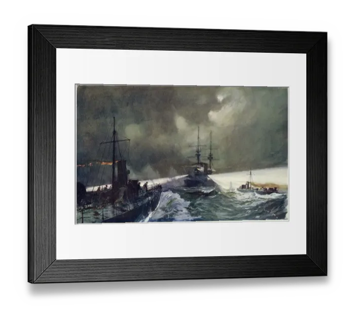 Framed Print : Torpedo boats of the Royal Navy in action during manoeuvres Date: circa 1901 Framed Print : Torpedo boats of the Royal Navy in action during manoeuvres Date: circa 1901