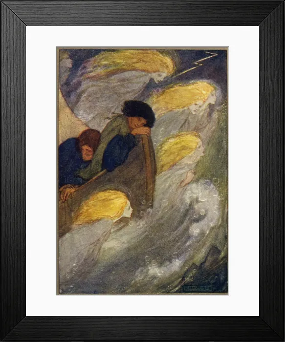 Framed Print : Spirits seek to waken travellers sleeping at sea Framed Print : Spirits seek to waken travellers sleeping at sea