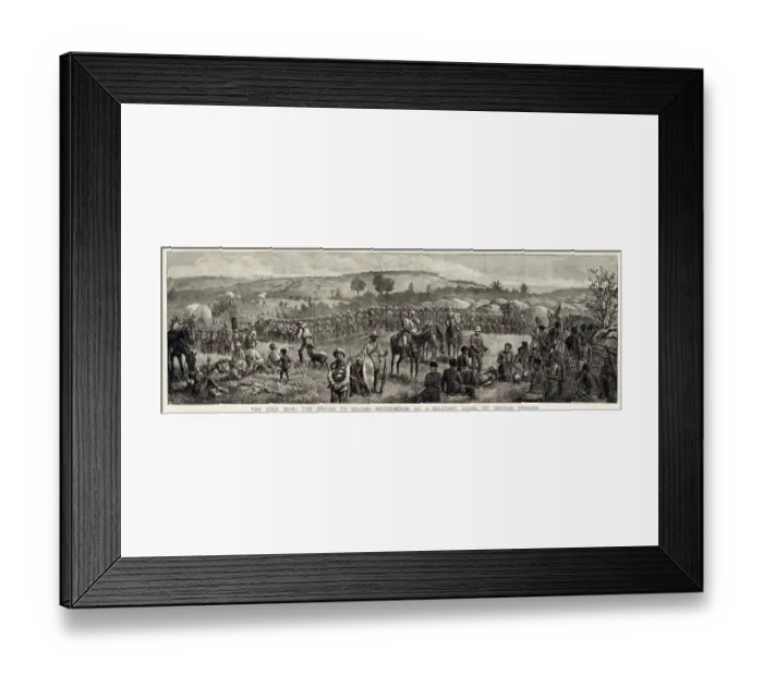 Framed Print : The March to Ulundi The occupation of a Military Kraal by British troops Date: 1879 Framed Print : The March to Ulundi The occupation of a Military Kraal by British troops Date: 1879