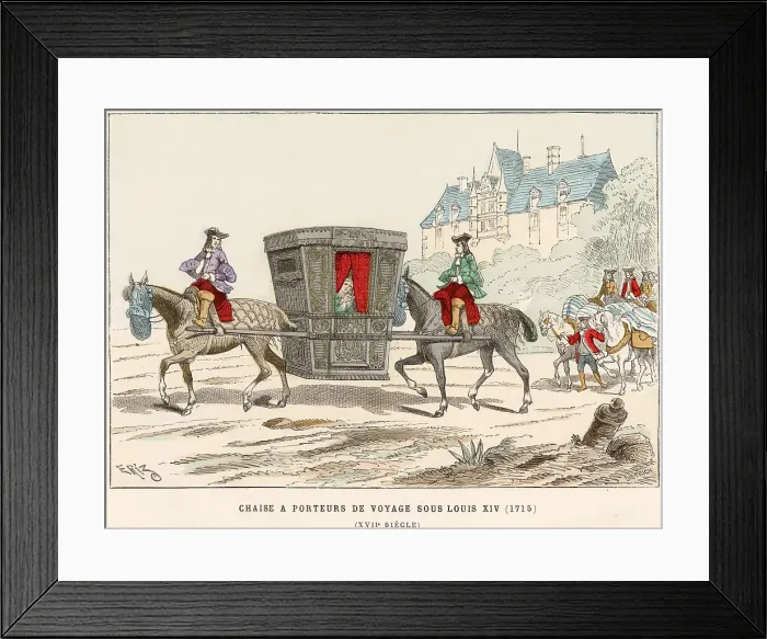 Framed Print : CHAISE A PORTEURS 1715 Framed Print : CHAISE A PORTEURS 1715