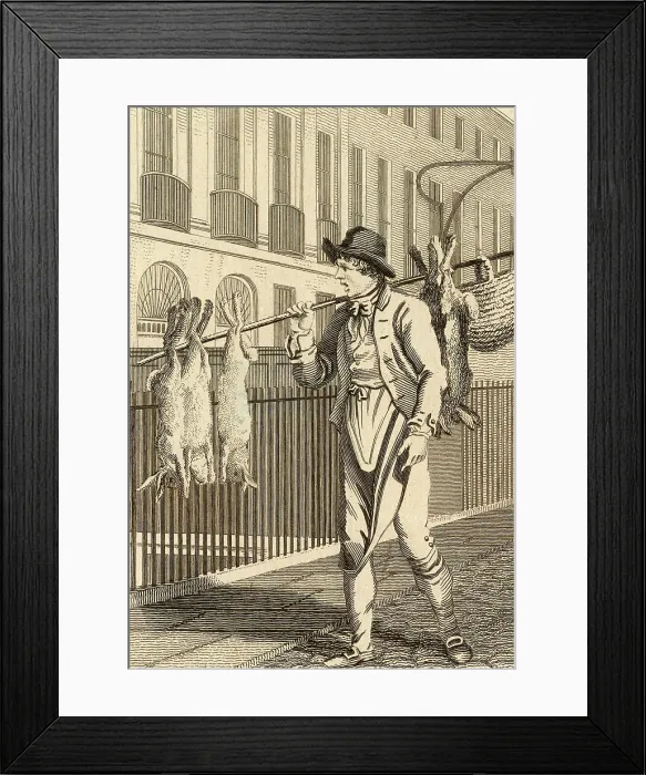 Framed Print : VENDOR SELLS DEAD RABBIT Framed Print : VENDOR SELLS DEAD RABBIT