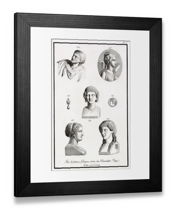Framed Print : Some of the ways in which Greek women did their hair Framed Print : Some of the ways in which Greek women did their hair