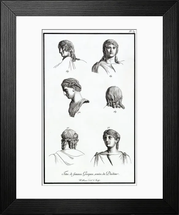 Framed Print : Some of the ways in which Greek women did their hair, using diadems as ornaments Framed Print : Some of the ways in which Greek women did their hair, using diadems as ornaments