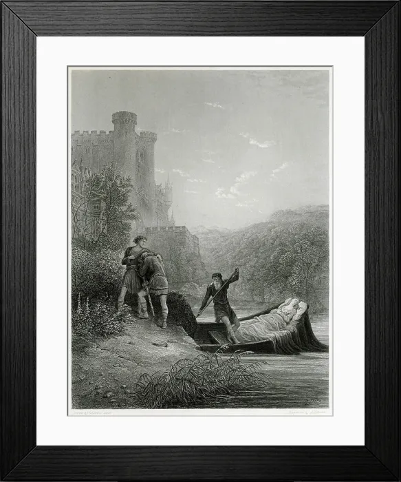 Framed Print : Elaine Dies Love Myth England Arthurian Legend Framed Print : Elaine Dies Love Myth England Arthurian Legend