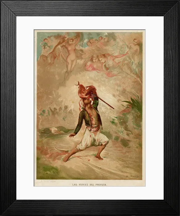 Framed Print : MOSLEMS AND HOURIS Framed Print : MOSLEMS AND HOURIS