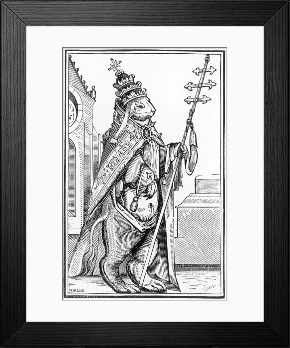 Framed Print : He appeared thus after his death to the historian Platina, explaining that because he lived like a beast during his lifetime, he did so still, being dead Date: reigned 1034 - 1045 Framed Print : He appeared thus after his death to the historian Platina, explaining that because he lived like a beast during his lifetime, he did so still, being dead Date: reigned 1034 - 1045
