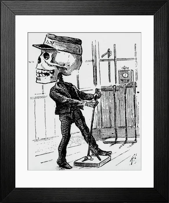 Framed Print : Death as the railway signalman Framed Print : Death as the railway signalman