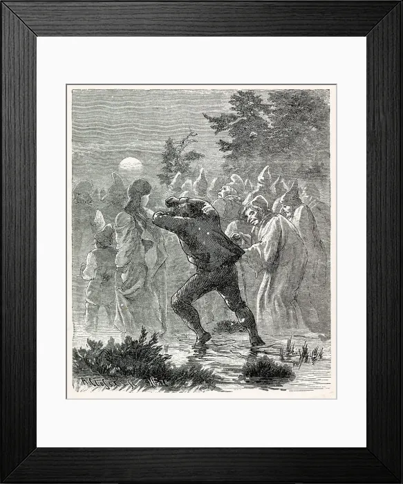 Framed Print : A Norwegian countryman encounters spirits of the dead in the marshes Date: 1879 Framed Print : A Norwegian countryman encounters spirits of the dead in the marshes Date: 1879
