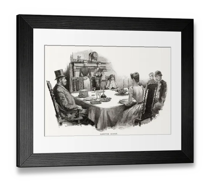 Framed Print : The Jews in New York PASSOVER SUPPER Date: 1892 Framed Print : The Jews in New York PASSOVER SUPPER Date: 1892