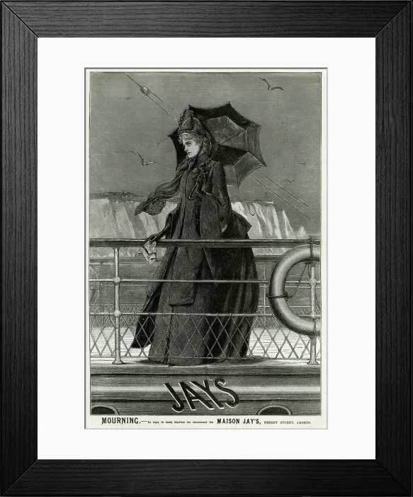 Framed Print : Advert for Jay's mourning dress 1888