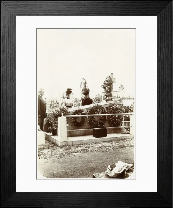 Framed Print : MOURNING AT GRAVE Framed Print : MOURNING AT GRAVE
