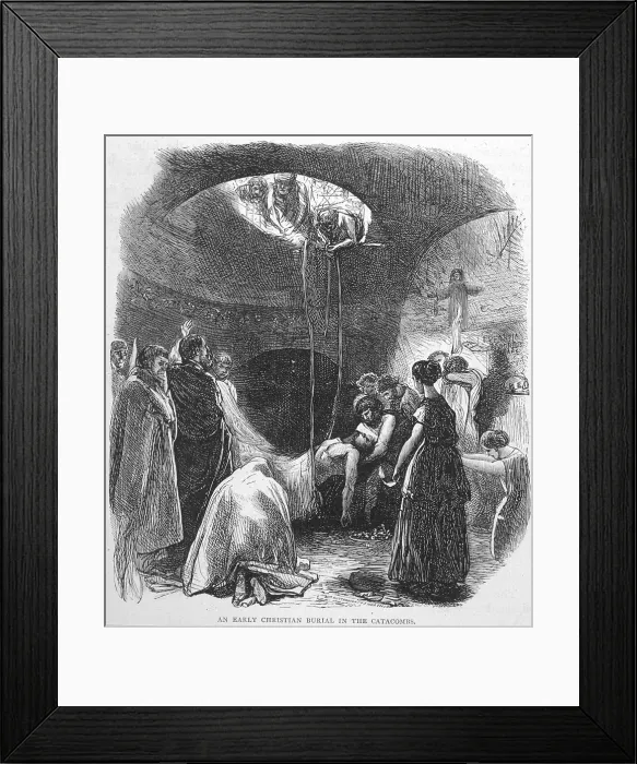Framed Print : BURIAL IN CATACOMBS Framed Print : BURIAL IN CATACOMBS