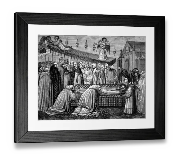 Framed Print : Saint Benedict Dies 480? 547 Norcia Deathbed Framed Print : Saint Benedict Dies 480? 547 Norcia Deathbed