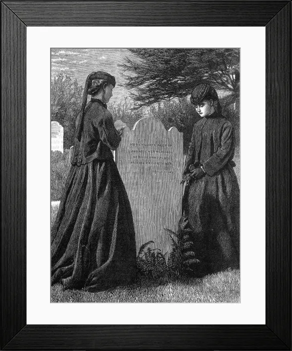Framed Print : DAUGHTERS AT GRAVE Framed Print : DAUGHTERS AT GRAVE