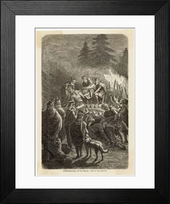 Framed Print : ANCIENT GERMAN CREMATION Framed Print : ANCIENT GERMAN CREMATION