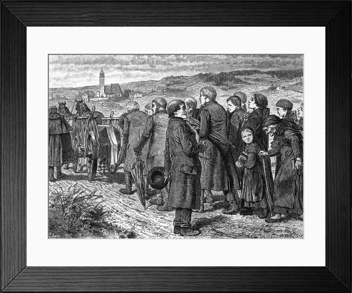 Framed Print : AUSTRIAN VILLAGE FUNERAL Framed Print : AUSTRIAN VILLAGE FUNERAL