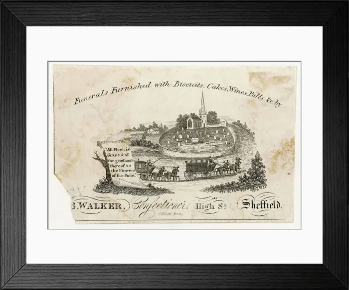 Framed Print : FUNERAL FURNISHER'S CARD Framed Print : FUNERAL FURNISHER'S CARD