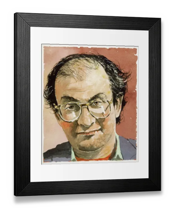 Framed Print : SALMAN RUSHDIE Framed Print : SALMAN RUSHDIE