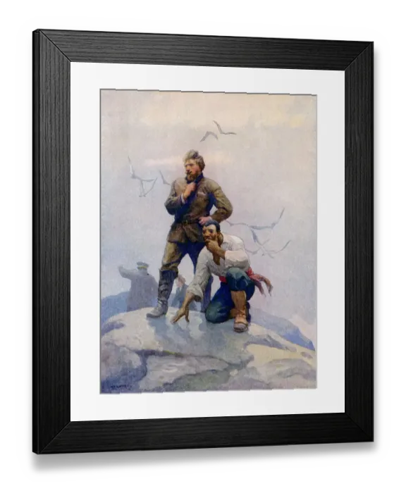 Framed Print : THE MYSTERIOUS ISLAND The castaways Date: 1874 Framed Print : THE MYSTERIOUS ISLAND The castaways Date: 1874
