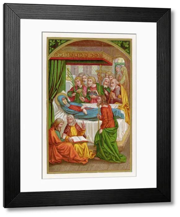 Framed Print : MARY DIES. on her deathbed Date: 1st century Framed Print : MARY DIES. on her deathbed Date: 1st century