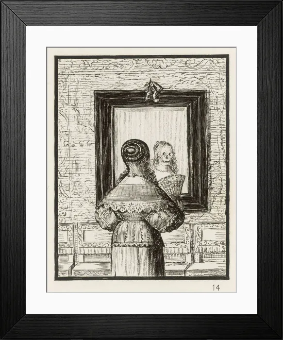 Framed Print : LADY AND DEATH'S HEAD Framed Print : LADY AND DEATH'S HEAD