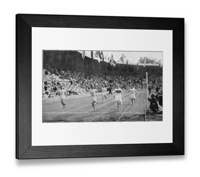 Framed Print : 400 metre final: 1st - Redpath, USA 2nd - Braun, Germany 3rd - Lindberg, USA Date: 1912 Framed Print : 400 metre final: 1st - Redpath, USA 2nd - Braun, Germany 3rd - Lindberg, USA Date: 1912