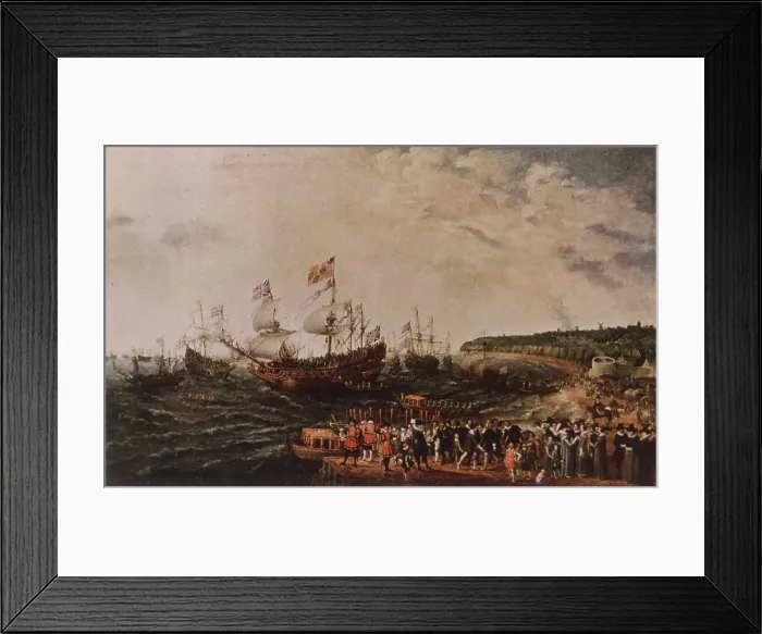 Framed Print : Frederick, the Elector Palatine of the Rhine departs from Margate with his bride, Princess Elizabeth. Date: 1613 Framed Print : Frederick, the Elector Palatine of the Rhine departs from Margate with his bride, Princess Elizabeth. Date: 1613