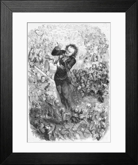 Framed Print : HENRYK WIENIAWSKI (1835 - 1880), Polish musician depicted in the throes of performing variations on the Carnival of Venice Date: 1858 Framed Print : HENRYK WIENIAWSKI (1835 - 1880), Polish musician depicted in the throes of performing variations on the Carnival of Venice Date: 1858