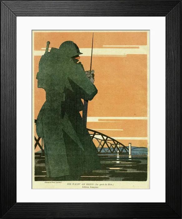 Framed Print : Cartoon, Watching the Rhine Framed Print : Cartoon, Watching the Rhine