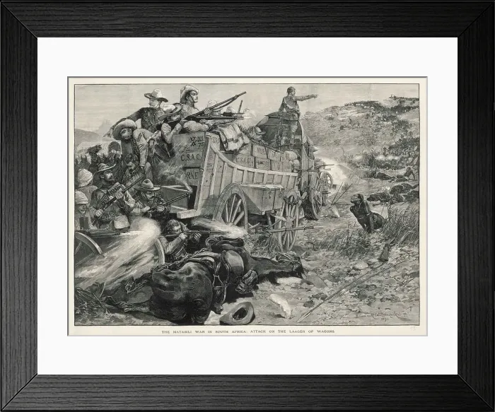 Framed Print : MATABELE / LAAGER DEFENDED Framed Print : MATABELE / LAAGER DEFENDED