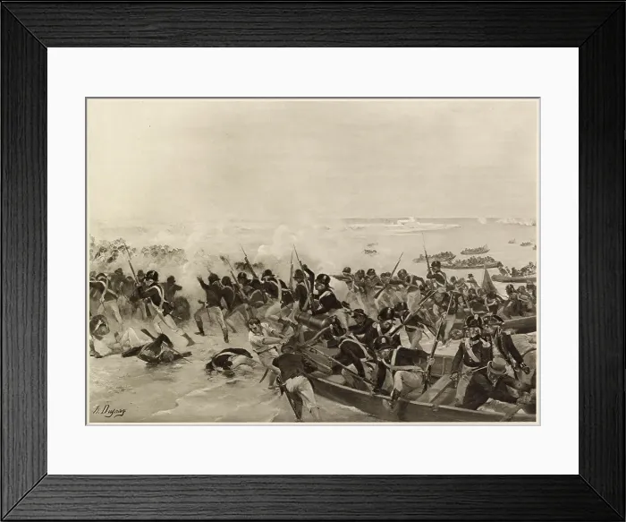 Framed Print : Second Battle of Abukir : 5000 newly-landed British troops under Abercromby drive 2000 French from their positions, but with heavy losses from the French guns Date: 8 March 1801 Framed Print : Second Battle of Abukir : 5000 newly-landed British troops under Abercromby drive 2000 French from their positions, but with heavy losses from the French guns Date: 8 March 1801