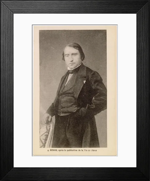 Framed Print : ERNEST RENAN (1823 - 1892), French philosopher who specialised in religious subjects, photographed just after the publication of his Vie de Jesus (1863) Framed Print : ERNEST RENAN (1823 - 1892), French philosopher who specialised in religious subjects, photographed just after the publication of his Vie de Jesus (1863)
