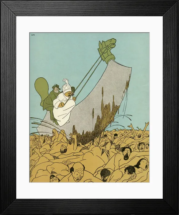 Framed Print : CARTOON The Shah over-throws the constitution granted in 1906. Date: 1908 Framed Print : CARTOON The Shah over-throws the constitution granted in 1906. Date: 1908