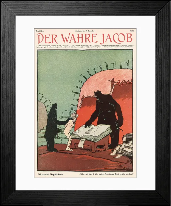 Framed Print : The Tsar arrives in Hell. Date: 1909 Framed Print : The Tsar arrives in Hell. Date: 1909