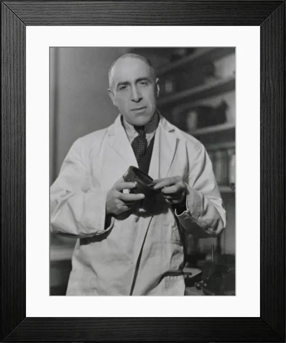 Framed Print : Harry Price (1881 - 1948), psychical researcher and author, in his laboratory Framed Print : Harry Price (1881 - 1948), psychical researcher and author, in his laboratory