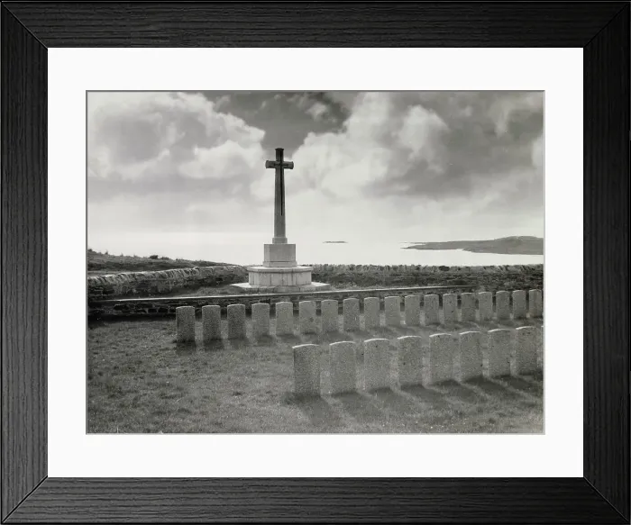Framed Print : Memorial Cross on Islay, Hebrides; to the men of the Otranto, wrecked on this coast in 1917. Most gravestones read Unknown sailor, known only to God'. Date: 20th century Framed Print : Memorial Cross on Islay, Hebrides; to the men of the Otranto, wrecked on this coast in 1917. Most gravestones read Unknown sailor, known only to God'. Date: 20th century